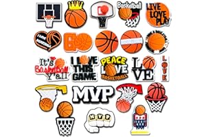 WLYOSVJE Sports Ball Shoe Charms for Croc Clog Sandals, Baseball Basketball Softball Volleyball Soccer Cheerleading Swimming Gymnastics Shoes Decoration Charms for Men Women