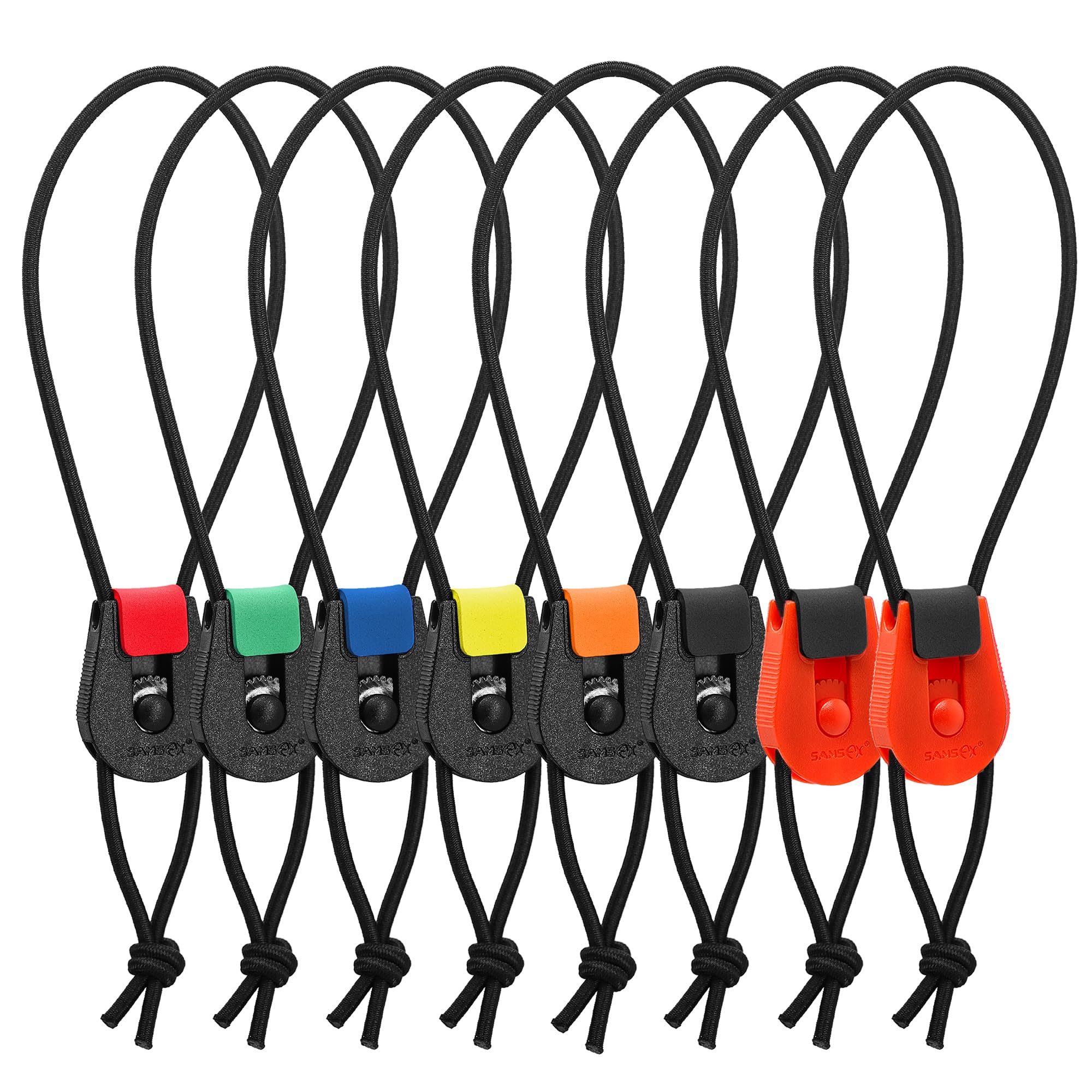 SAMSFX Fishing Quick Rod Ties Leash for Pole Holders Organizer Bunngee Cord Straps (8PCS, Mix)