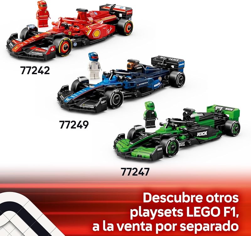 Speed Champions Coche de Carreras Aston Martin Aramco F1 AMR24 de Juguete, Maqueta de Vehículo de Fórmula 1 con Minifigura de Piloto, Regalo para Niños y Niñas de 10 Años o Más 77245