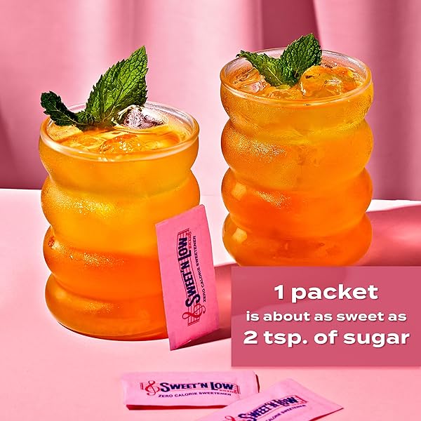 SWEET’N LOW ZERO CALORIE SWEETENER PACKETS, 100 CT, KOSHER & GLUTEN FREE, LOW GLYCEMIC INDEX, INDIVIDUAL TEA AND COFFEE SWEETENER PACKETS