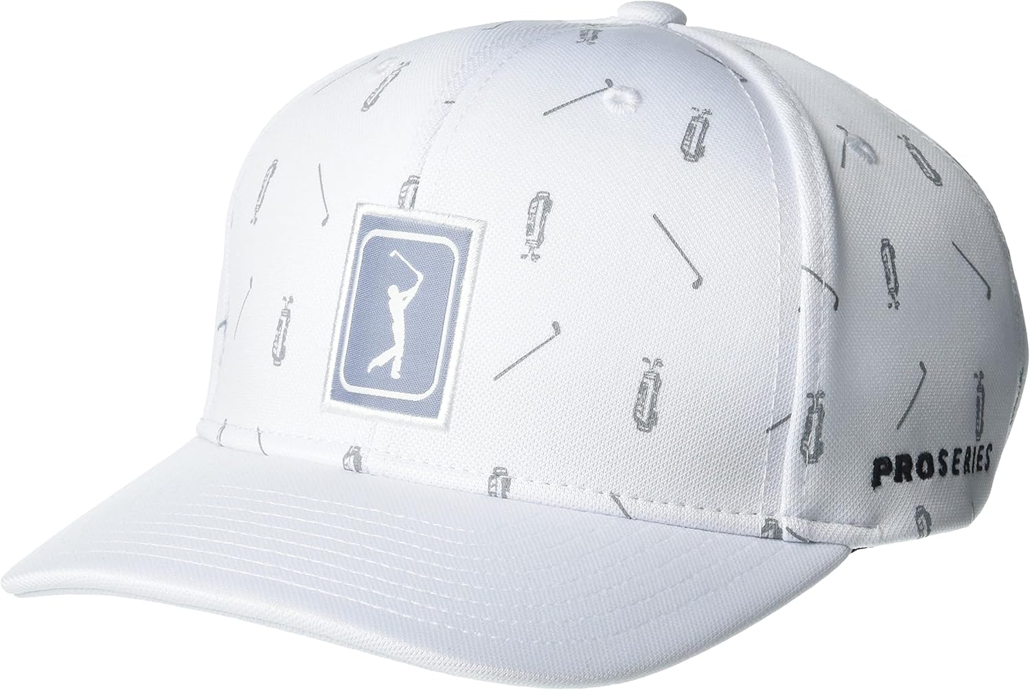 PGA TOUR Men's Standard Golf Print Cap, Bright White, One Size Amazon