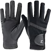 HORZE Horse Riding Gloves Equestrian Women, Strong PU Grip Leather Design | Comfortable Winter Gloves Women with Adjustable Cuff, Durable Performance for Training, Schooling and Daily Equestrian Use