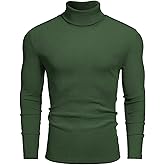 COOFANDY Men's Ribbed Turtleneck Sweater Casual Basic Long Sleeve Knitted Pullover Sweater