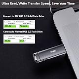 SSK 128GB USB C Dual USB 3.2 Gen2 External SSD 550MB/s 500MB/s view 6