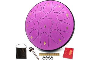 Rain Drum for Outside & Garden – 6.5-Inch Steel Tongue Drum, 11 Notes with Soft Bag, Music Book, and Mallets – Ideal for Meditation, Yoga, Relaxation, Sound Therapy, Musical Education – by VESYMAN