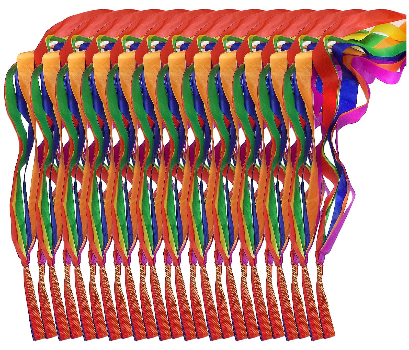 12pcs Dance Ribbon Rhythm Rainbow Ribbon Wand Streamers for Children Gymnastics Toys