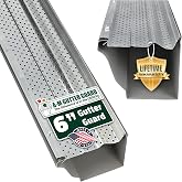 A-M Gutter Guard 6" x 200 Ft Mill Finish Aluminum, Leaf &amp; Debris Protection | Premium Heavy Duty Lifetime Warranty, Aluminium, .018 Gauge, Will Not Rust, 380 Holes Per Linear Foot, DIY Easy, Made In USA