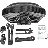 PowerMotor Rear Wheel Mudguard Universal CNC Carbon Fiber Fender Cover Back Mudguard Protector Replacement for Navi NSS350 FORZA350 ADV350 NSS350 Forza350 Motorcycle Mini Pocket Scooter Bike (Black)