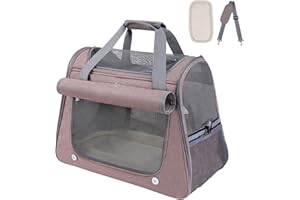 Airline Approved Soft-Sided Pet Carrier for Cats & Small Dogs - Ventilated Travel Bag with Removable Mat, Under 20 lbs, Red