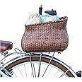 Warners Wheels Rear Bike Basket - Handmade Rattan Cruiser Bike Basket Rear - Rack Mounted Bicycle Cargo Caddy mounts to The Back Rack of Adult Cruisers, Ebike and delivery Bikes