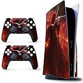 Skin Sticker for Game Console 5 Cover - Dead Violinist, Compatible with Both Disc Edition & Digital Edition (not Slim Ver) - 2 Controller Skins & Console Skin - No Bubble, Full Protection, Removable