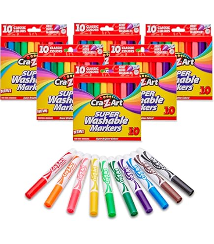 Amazon.com: Cra-Z-Art Washable Markers, Broad Point, Assorted