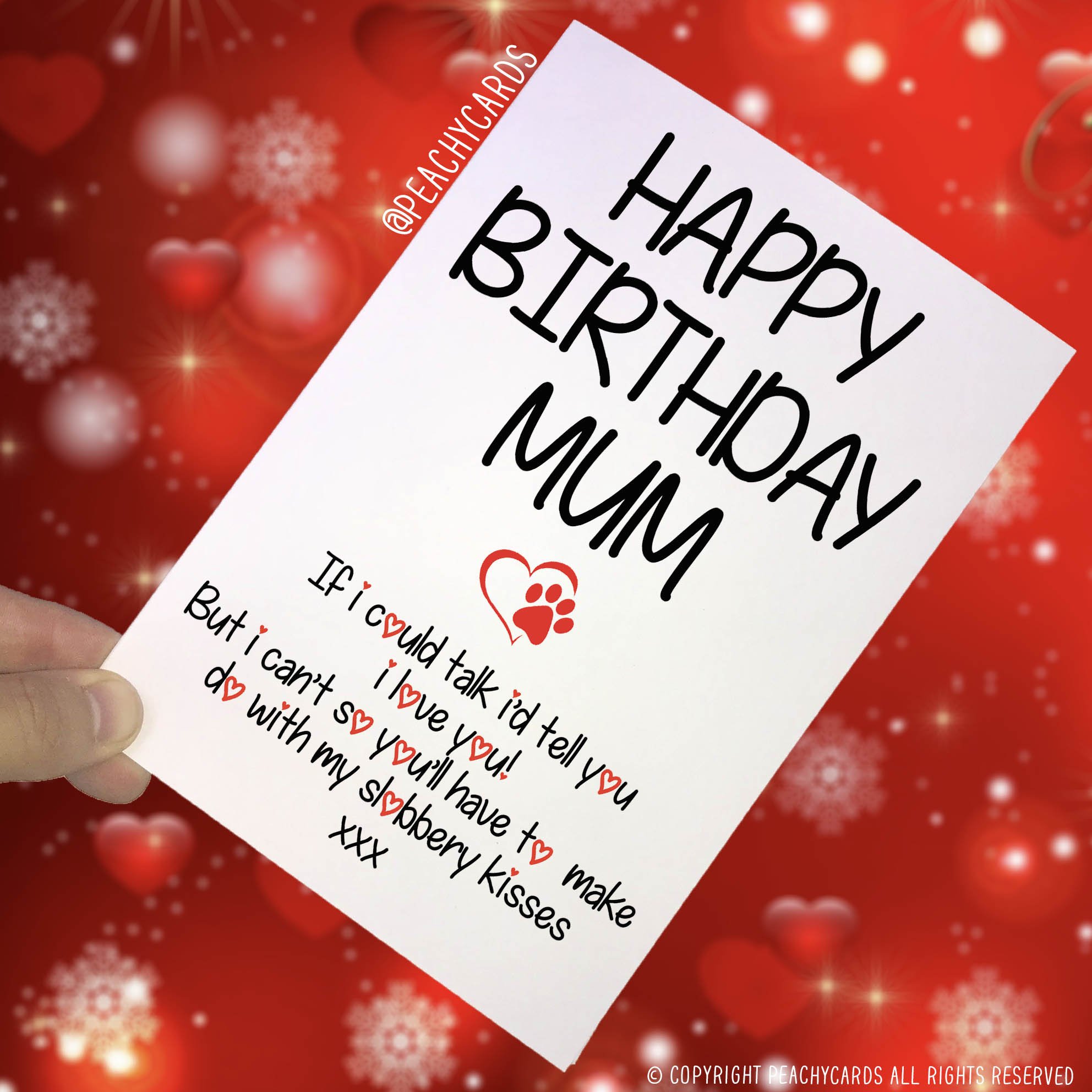 Birthday Cards from The Dog, Funny Cards from The Dog, Dog Cards, Mum Birthday Card, Thanks Mum, Novelty Cards, Family Pet Cards Fun PC274