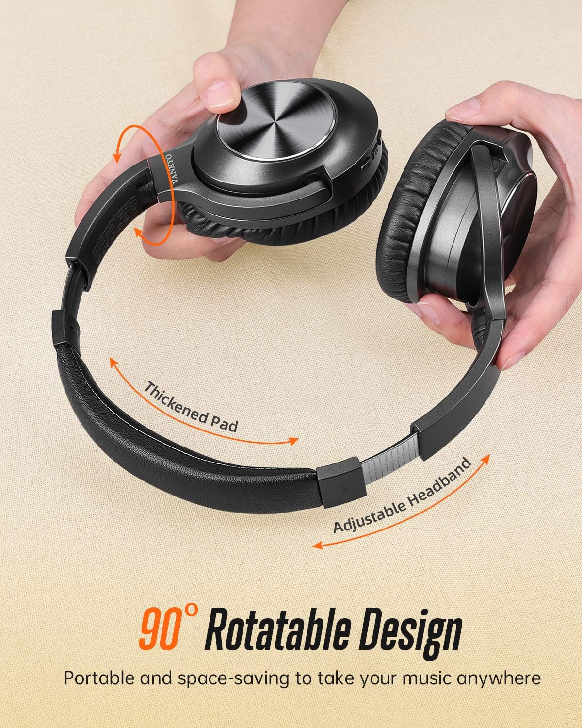 Active Noise Cancelling Headphones VANKYO C750 Bluetooth Headphones Over Ear with Microphone Wireless Headset Hi-Fi Stereo Deep Bass with 30H Playtime, Protein Earpads for Travel Work TV PC Cellphones: Home Audio & Theater