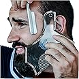 Monster&Son Beard Shaping Tool For Men - Classic Oversized Design (Clear) - Lineup Stencil Shaper for Styling and Shaping - Alignment Guides for Perfect Symmetry