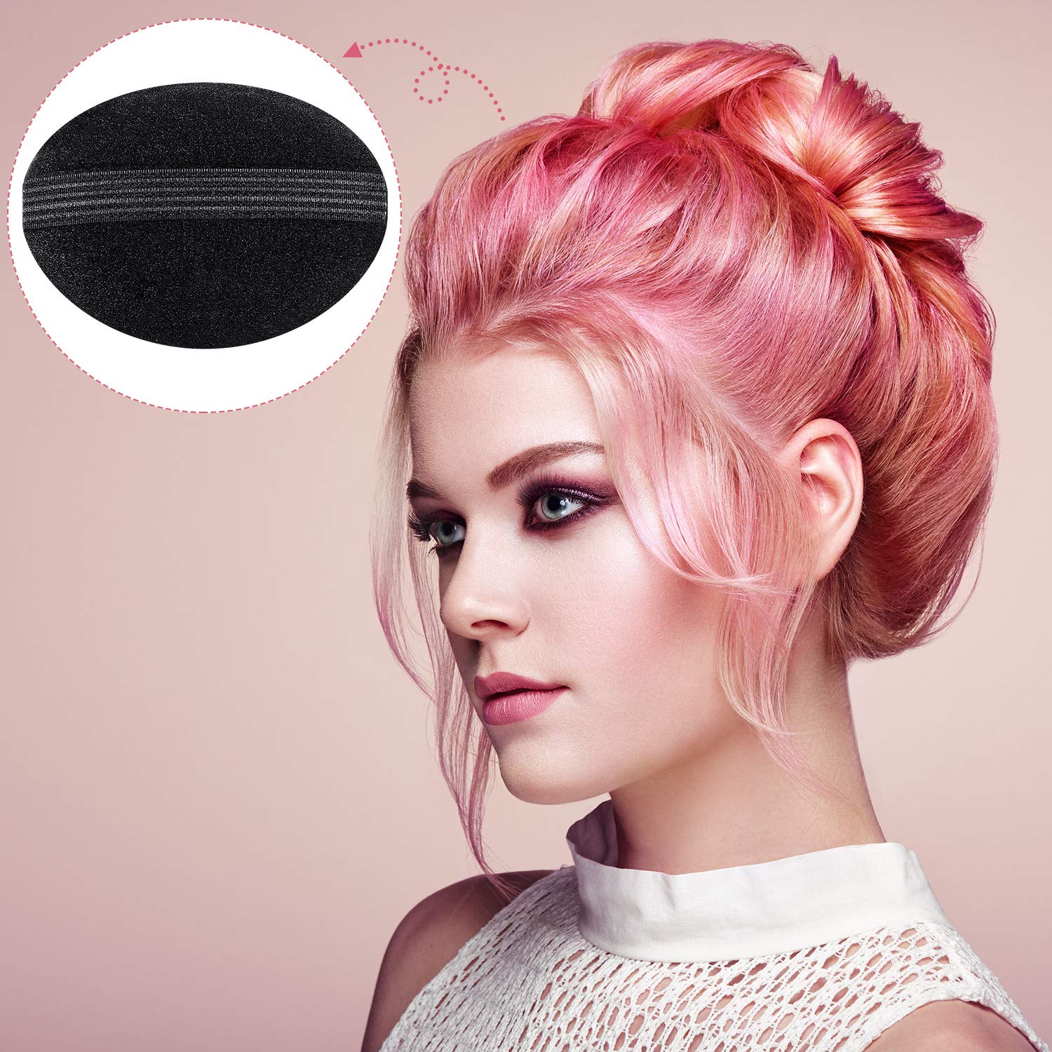 Bump It Up Volume Hair Base Set Sponge Styling Insert Braid Tool Hair Bump Up Comb Clip Bun Hair Pad Accessories for Women Girls DIY Hairstyle (8 Pieces): Beauty