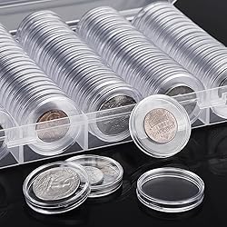 Hicarer 100 Pieces 30 mm Coin Capsules Clear