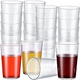 Meanplan 48 Pack Plastic Reusable Drinking Glasses Restaurant Grade 8 oz Plastic Cups Unbreakable Stackable Drink Tumblers Water Cup for Kitchen Cafe Wedding Birthday Party Supplies (Frosted)