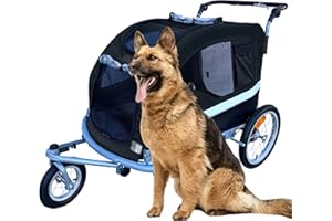 BOOYAH STROLLERS Booyah Extra Large Pet Bike Trailer Dog Stroller & Jogger with Shocks Non Tipping.