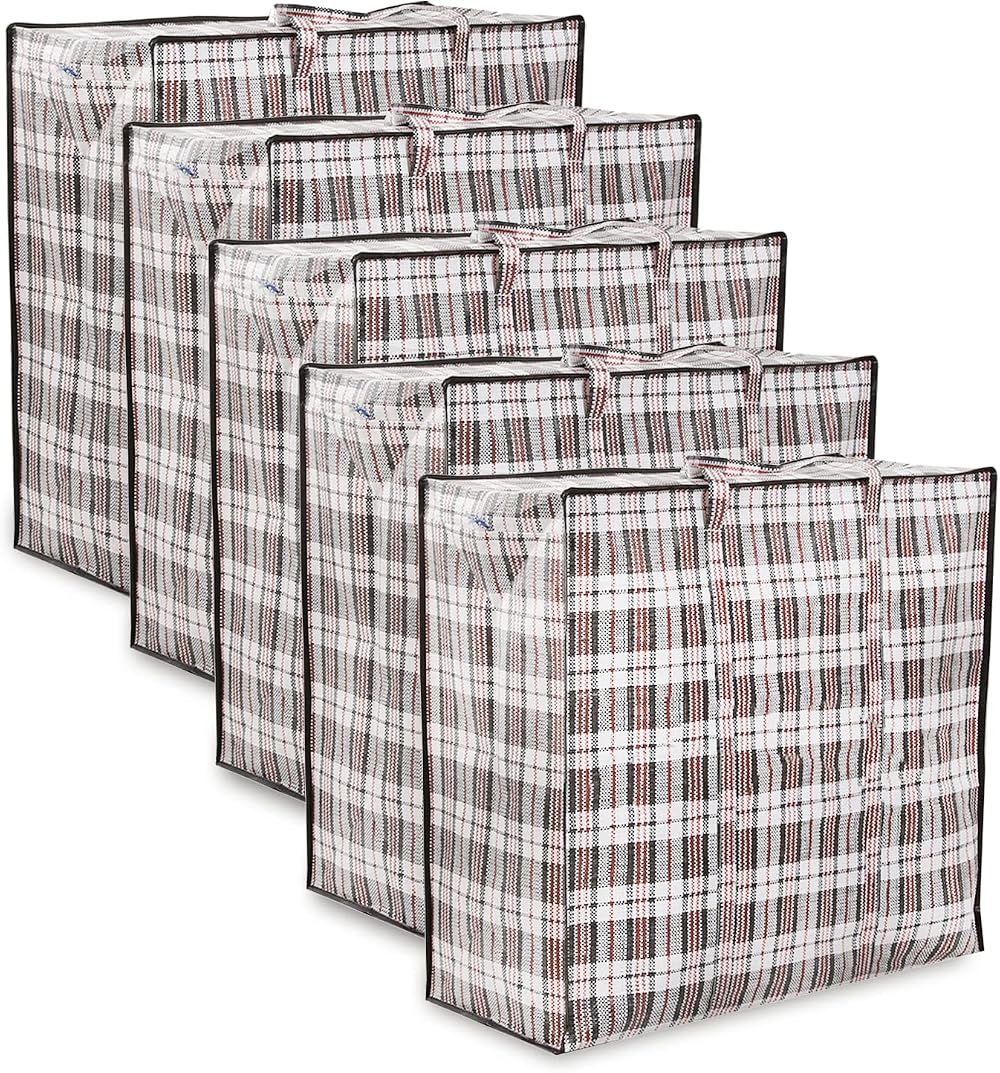 Zuvo Moving Bags 5 Pack Large 60x50x25cm Heavy Duty Waterproof
