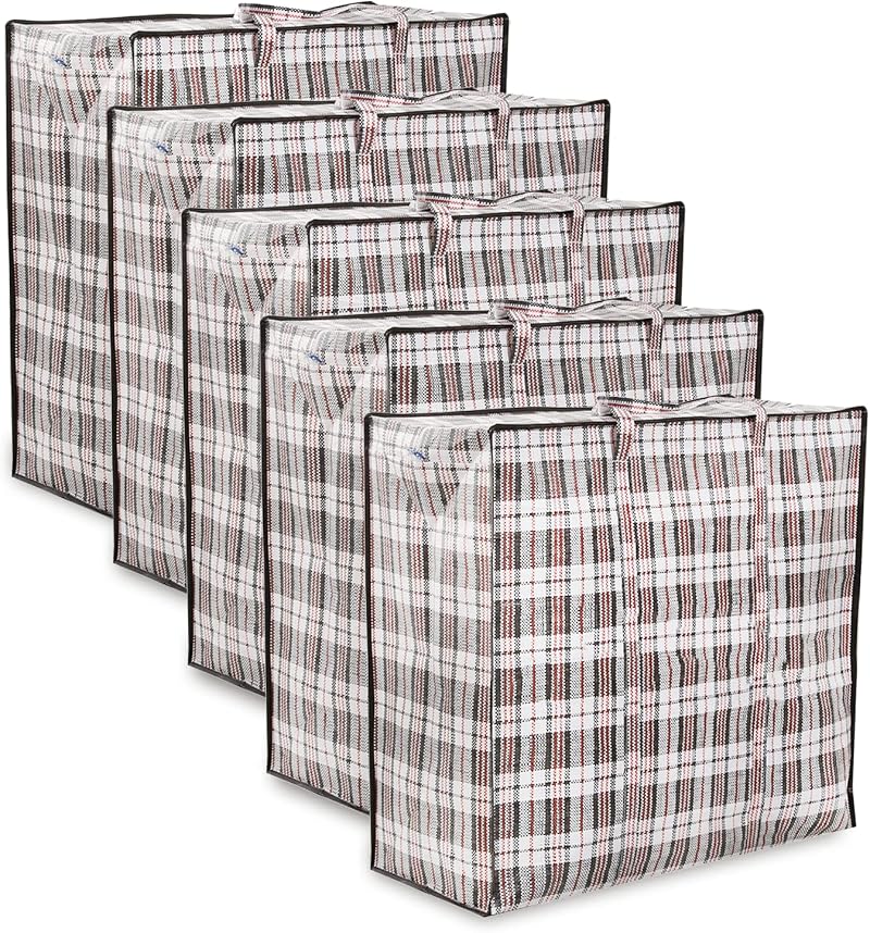 Zuvo Moving Bags 5 Pack Large 60x50x25cm Heavy Duty Waterproof