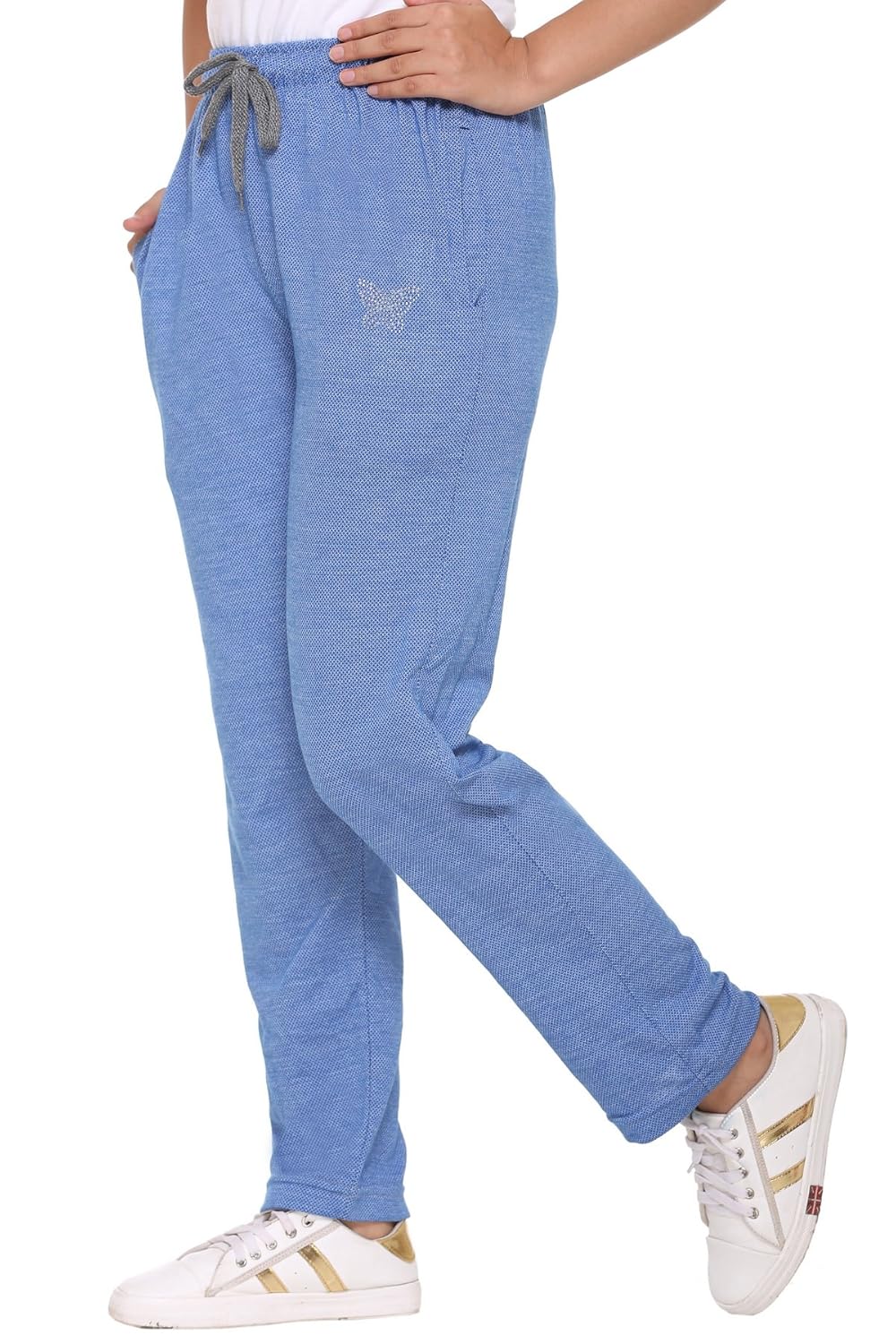 cupid cross knit track pants for women/blue/cotton/pajamas for sports/gym/workout/night wear/yoga/stretchable lowers for girls and ladies-blue color