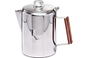 ZOWIE KING Camping-Fire Coffee Percolator Stovetop Pot- Stainless Steel Stove top Coffee Pot, Unleash Flavor in the Great Outdoors (9 Cups)