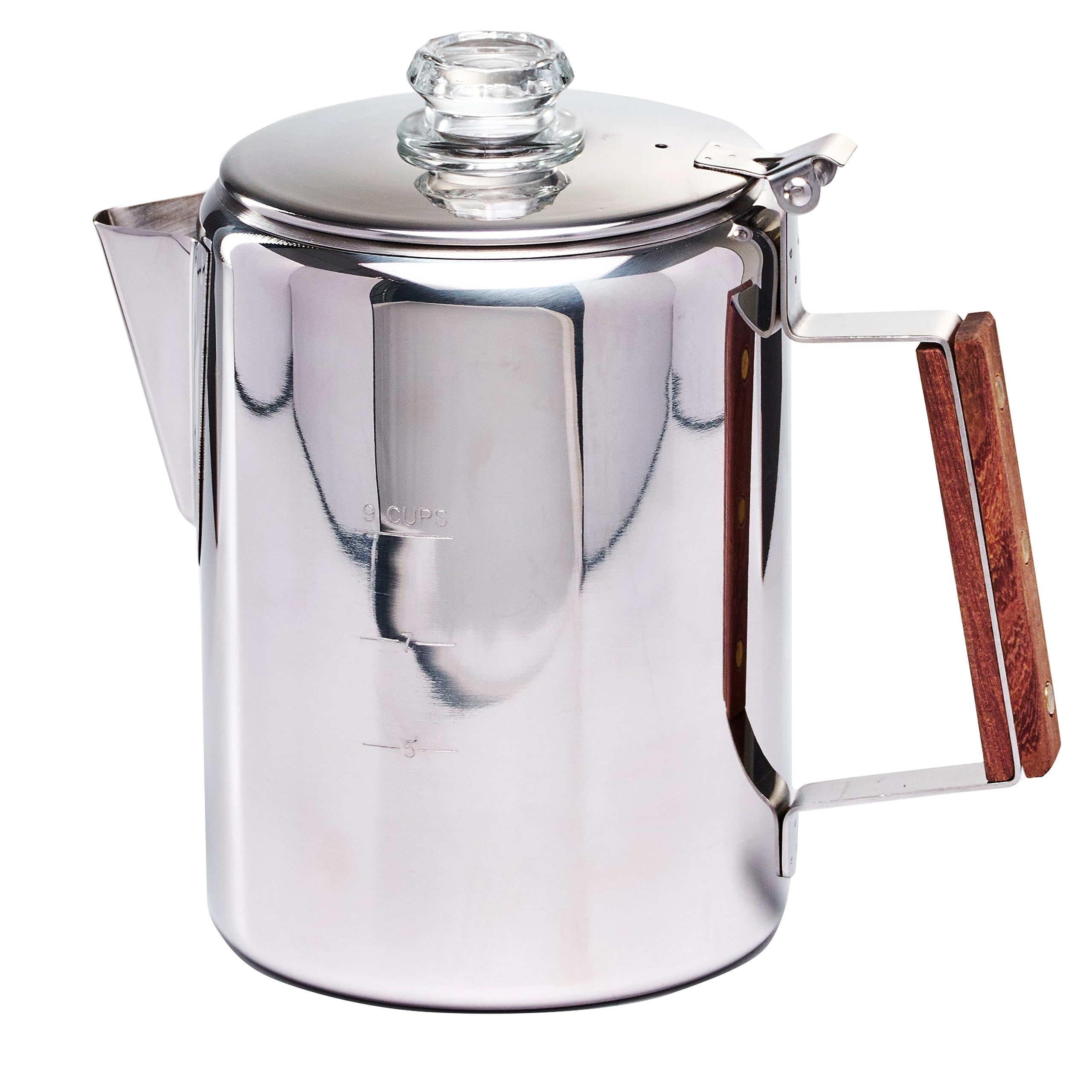 Camping-Fire Coffee Percolator Stovetop Pot- Stainless Steel Stove top Coffee Pot, Unleash Flavor in the Great Outdoors (9 Cups)