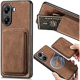 Ephoou Magnetic Wallet Case for Xiaomi Poco X7 Pro, Detachable Card Holder, PU Leather Slim Fit Shockproof Scratch Resistant Cover for Xiaomi Poco X7 Pro TCK-Retro Brown