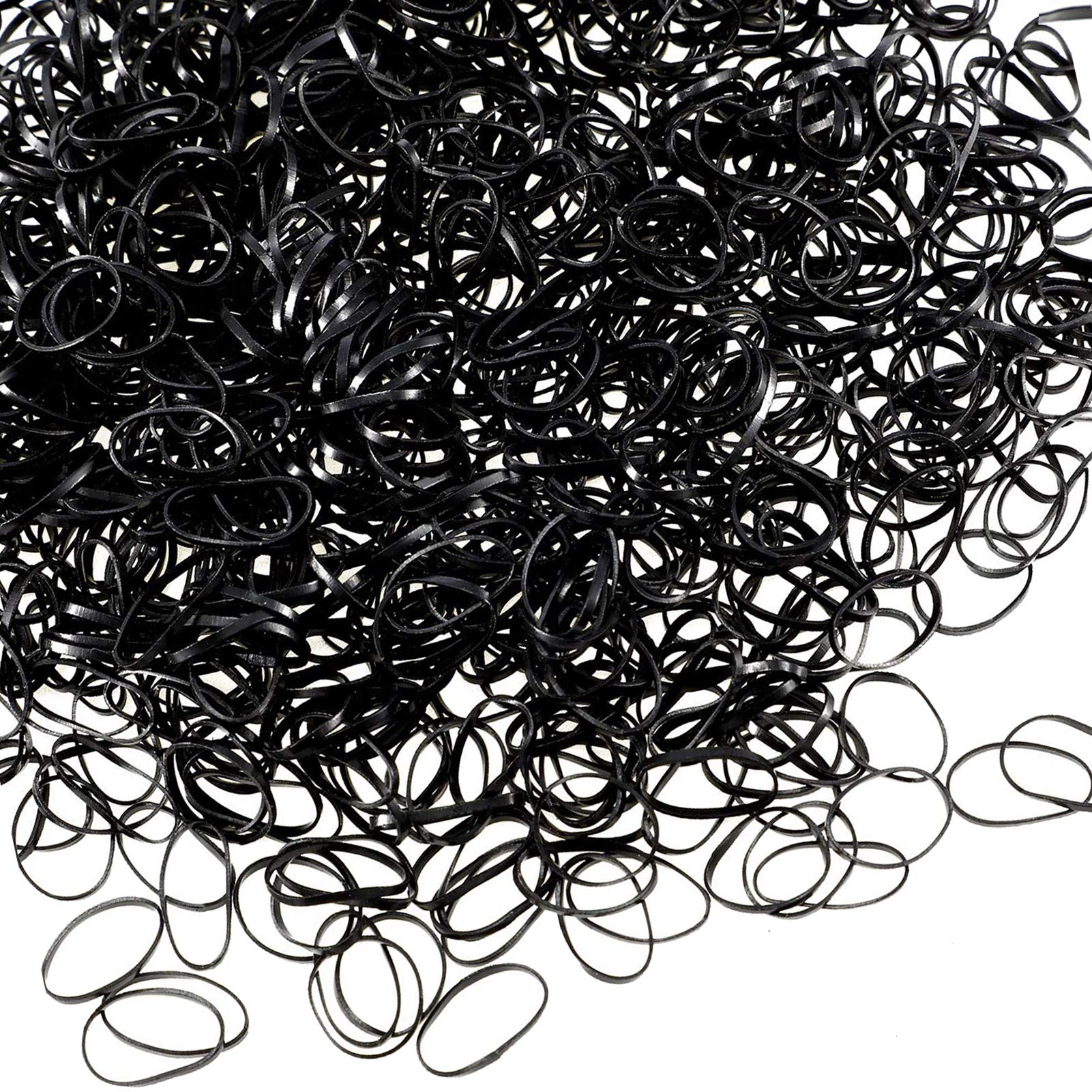 1500 Pcs Mini Rubber Bands, Elastic Hair Ties Small Tiny Black Rubber Bands Disposable Elastic Hair Holder for Baby Girls (Black)