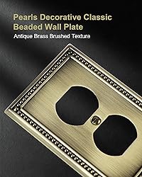 TREEWELL 4-Pack Duplex Outlet Cover Plate, Antique