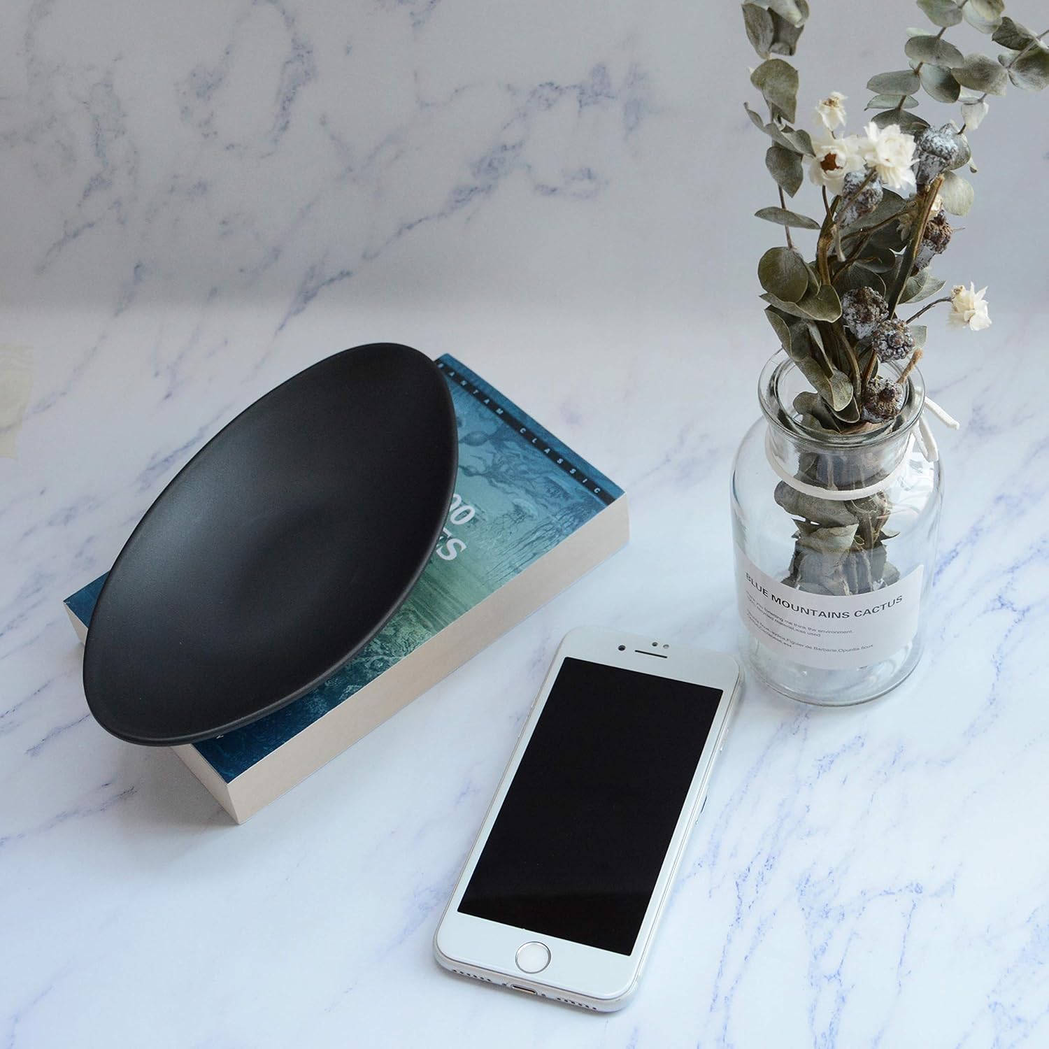 A5 Melamine Jewelry Dish Organizer, Decorative Trinket Dish,Accent Tray for Vanity,Food Safe Dishware (Black, Ship): Home Improvement