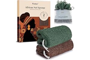 CORATED African Net Sponge Authentic, Shower Loofah Exfoliating Bath Sponge, Body Scrubber for Women and Men Daily Use Body Care, Travel Portable Bath Accessories Christmas Gifts