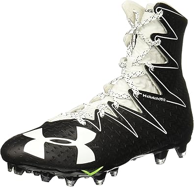 black and white under armour football cleats