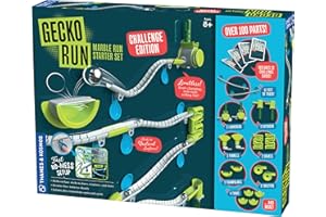 Gecko Run Marble Run Challenge Edition by Thames & Kosmos | Vertical Marble Run w/Flexible Tracks, No-Mess Setup | Challenge Cards for a Head-to-Head Engineering Design Game for Teams or Solo Play