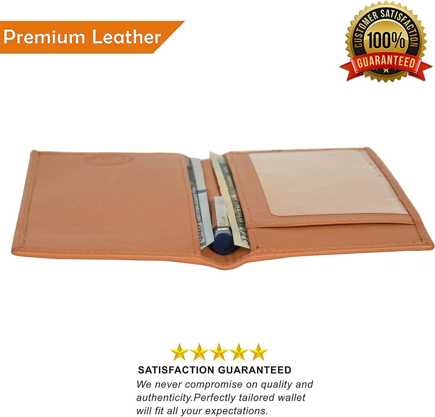 Leatherboss Genuine Leather Plain Checkbook Cover Cash Holder, Tan at  Women’s Clothing store: Checkbook Cases