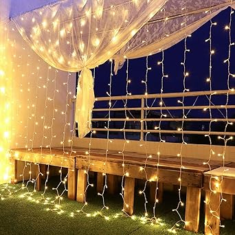 Rideau Lumineux Guirlandes Lumineuses 300 Led 3m 3m 8 Modes D Eclairage Basse Tension 31v Decoration De Fenetre Noel Mariage Anniversaire Maison Patio Etanche Ip44 Amazon Fr Luminaires Et Eclairage
