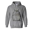 My Neighbor Totoro Ghibli Vintage Manga Sports Grey Men Women Unisex Hooded Sweatshirt Hoodie-M
