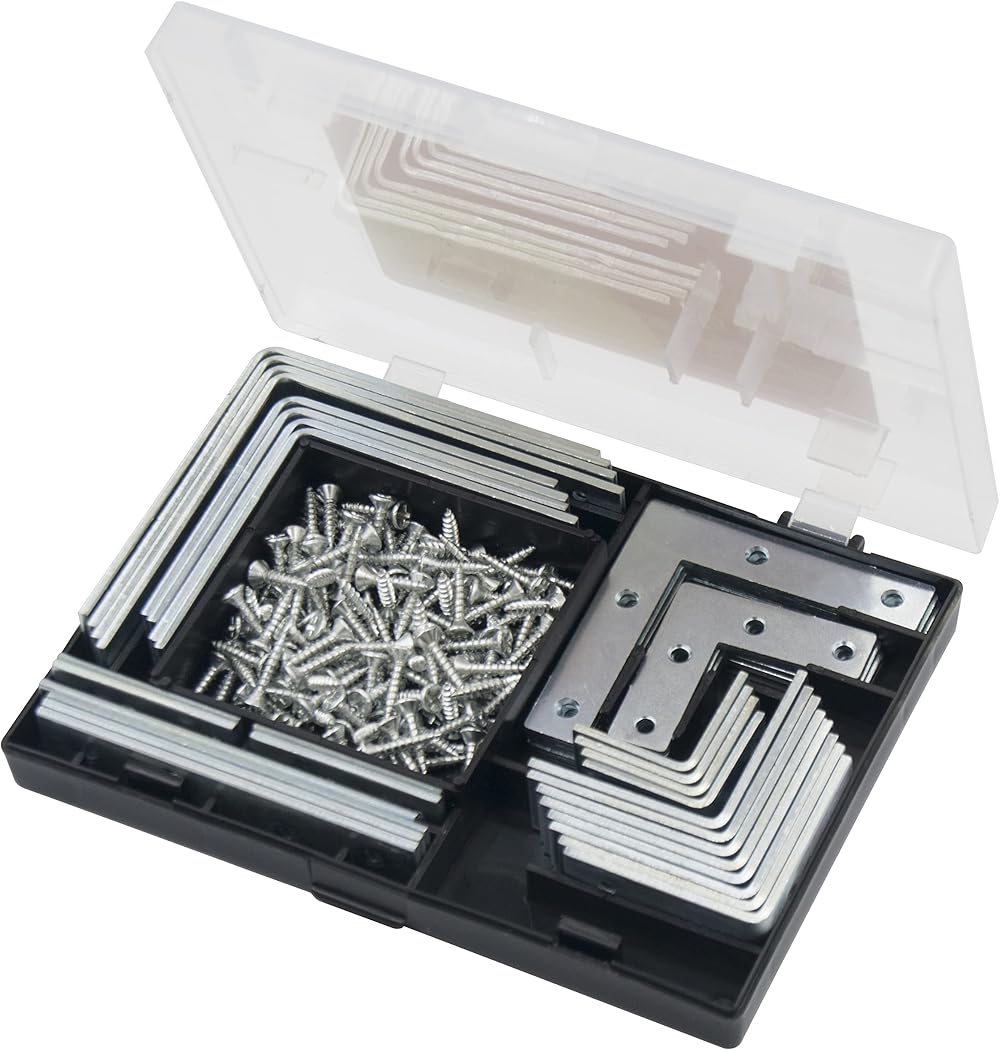 Amtech S6235 Bracket Repair Set with Assorted Angle & Flat Brackets 180pc
