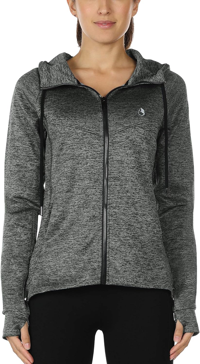 icyzone Workout Jackets for Women Athletic Exercise Running ZipUp