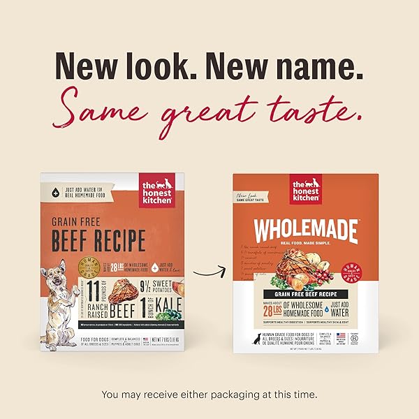 THE HONEST KITCHEN HUMAN GRADE WHOLEMADE™ DEHYDRATED GRAIN FREE BEEF DOG FOOD – COMPLETE & BALANCED MEAL OR TOPPER 7 LB BOX