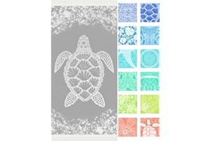 Vikumond Thin Turkish Beach Towel Lightweight Soft Cotton Extra Large XL Oversized Sand Free Sandproof Absorbent Quick Dry Towels Cloud Bath Pool Travel Compact Essentials Accessories for Adult Gifts