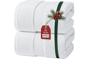 Infinitee Xclusives– Luxury Bath Sheets Towels – 2 Pack 600 GSM (35X70 Inches)– 100% Ring Spun Cotton Large Bath Towels for Bathroom (Brilliant White, Bath Sheet Pack of 2)