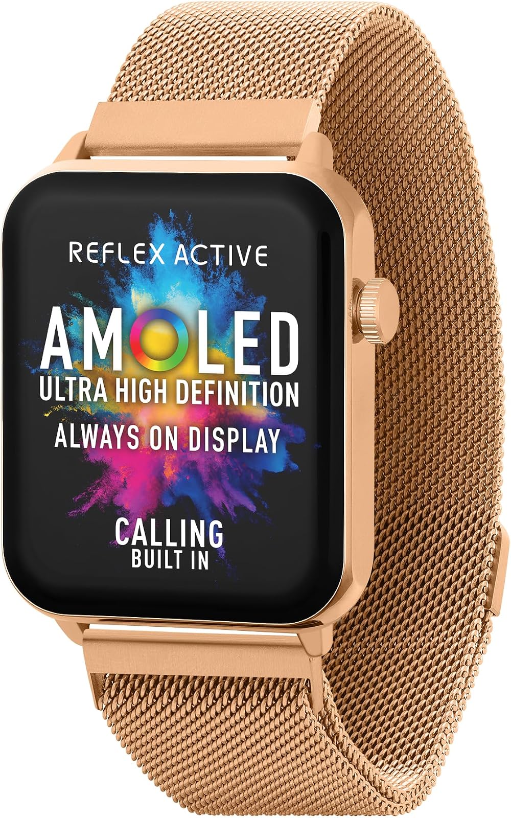 Reflex Active Amoled Series 30 Smart Watch Rose Gold Stainless Steel Mesh Strap