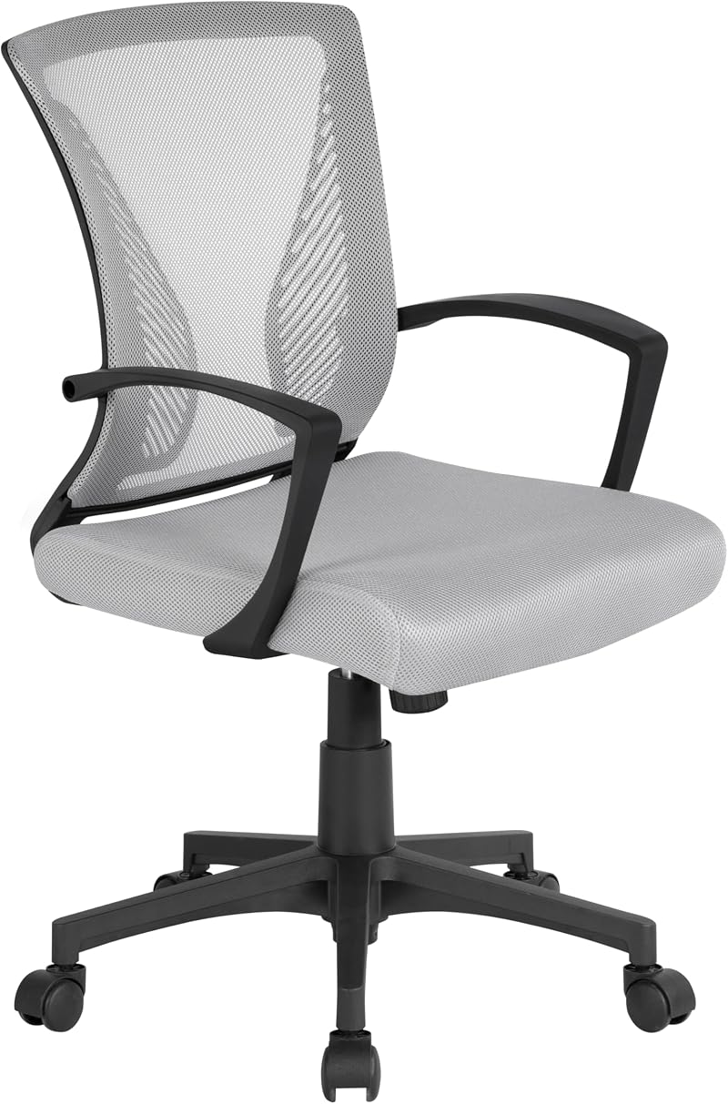 Yaheetech Adjustable Desk Chair Ergonomic Mesh Chair with Lumbar Support