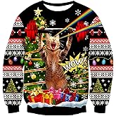RAISEVERN Ugly Christmas Sweatshirt for Men Funny Xmas Holiday Pullover Sweater