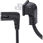 TV Power Cord Compatible with Samsung TV, Ancable UL Listed 6FT Right Angle C7 Replacement Power Cable Compatible with Samsung LG TCL Sony Insignia Sharp Toshiba (18 AWG-Non Polarized)