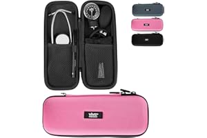 Vive Precision Stethoscope Case for Nurses - Hard Protective Equipment - Travel Holder Nursing School Essential - Fits 3M Littmann Classic III, Lightweight II S.E., Sphygmomanometer