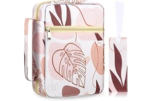Laumoi Bible Cover Case for Women 10'' Leaf Bible Holder Case Large Religious Carrying Bag for Women Study Christian Book Gift (Boho Style)
