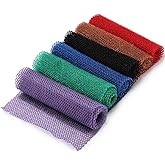6 Pcs African Bath Sponge Long Exfoliating Net Nylon Body Back Scrubber (7.87x25.6inch)